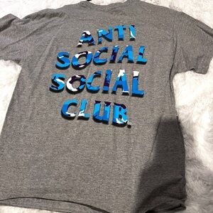 Anti Social Social Club Grey with Blue and White Camo Size L